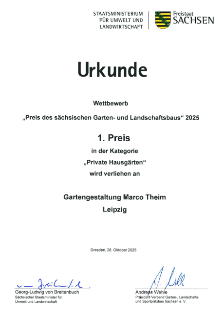 Urkunde 1. Platz